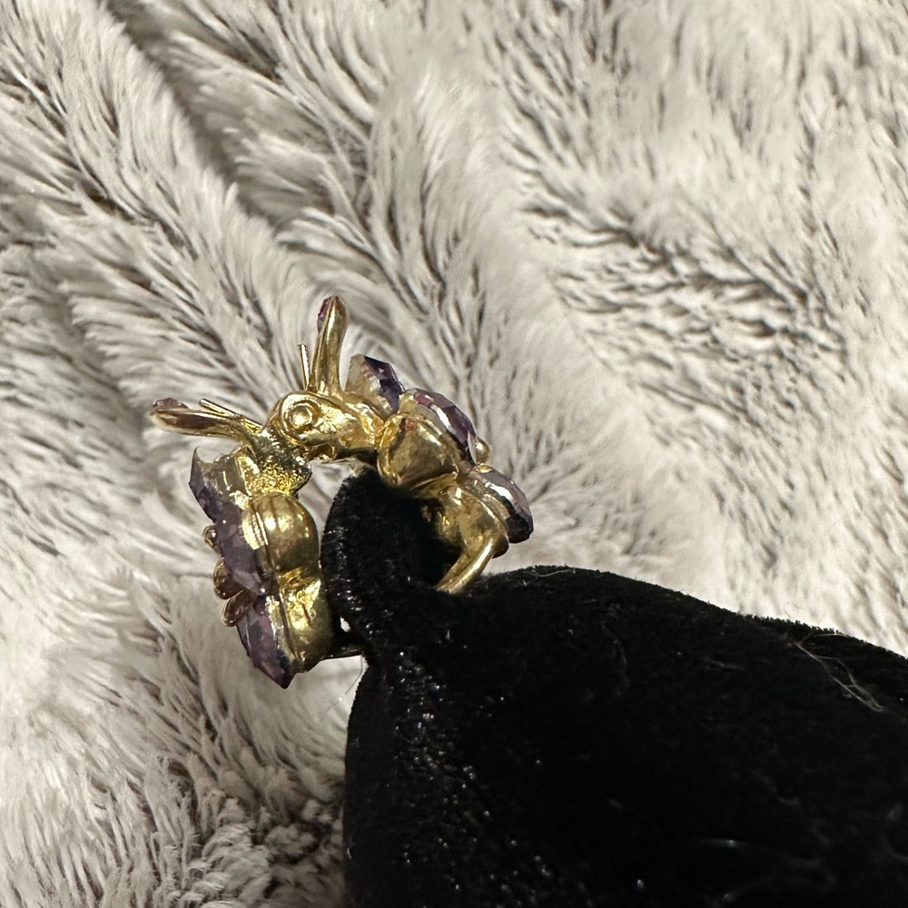 Purple Rhinestone Flower Clip - Picture 2 of 4